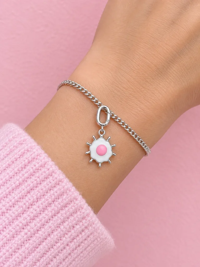 Sunny Egg Charm, worn