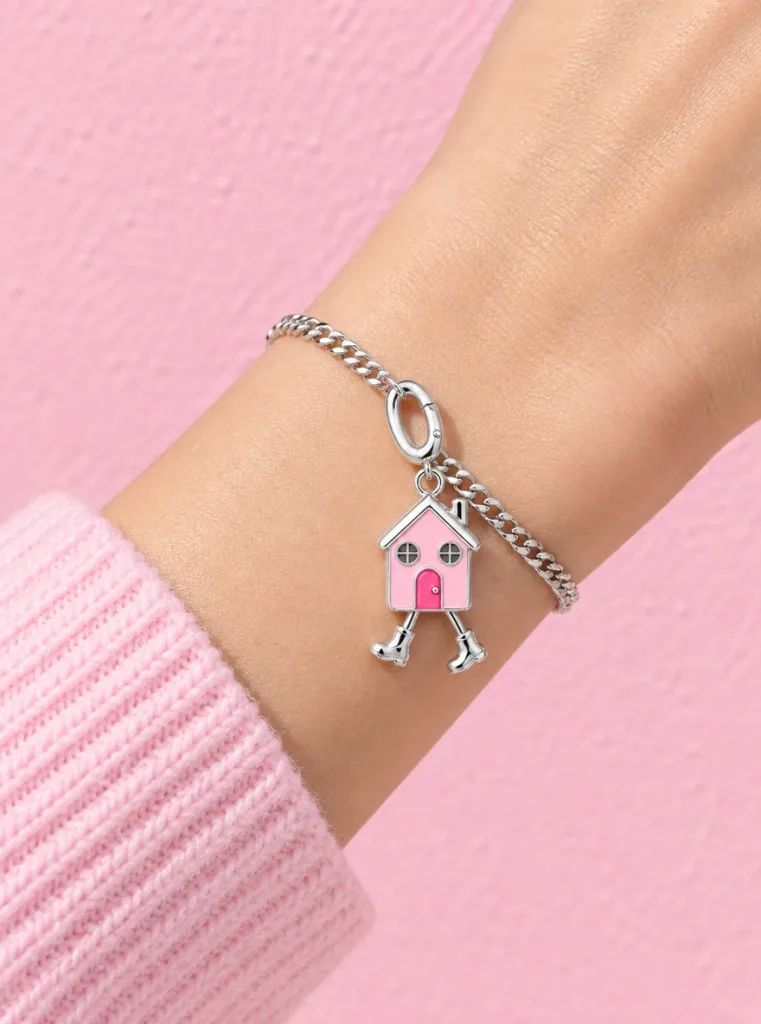 Walking House Charm, worn