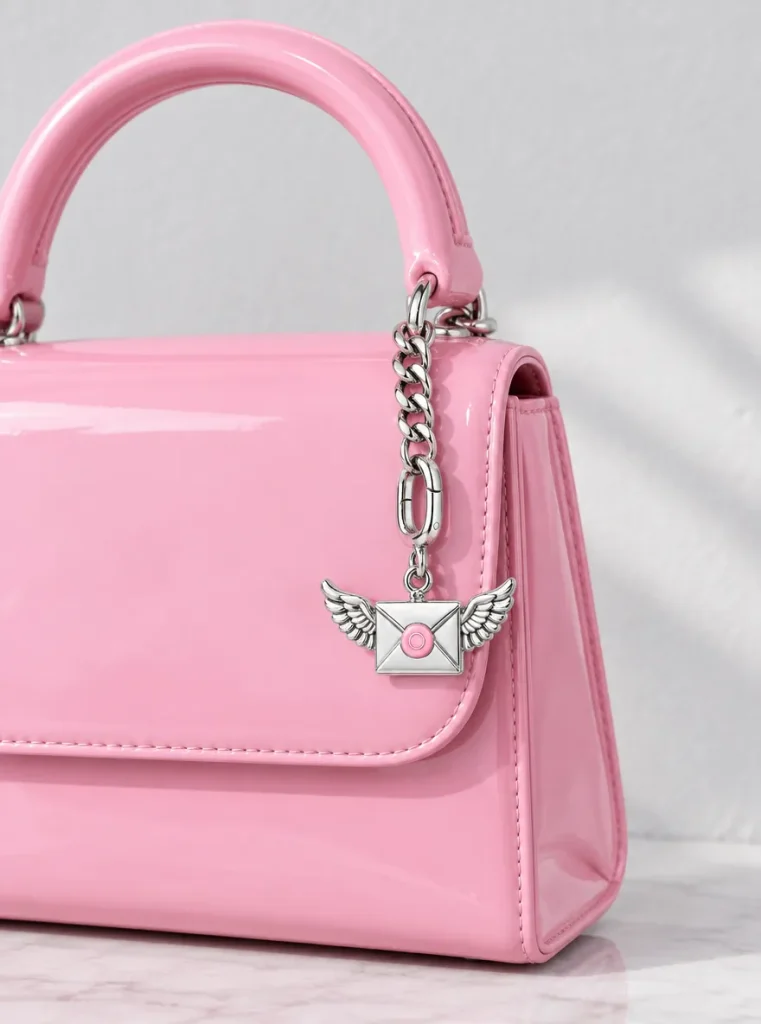 Winged Letter Charm, worn