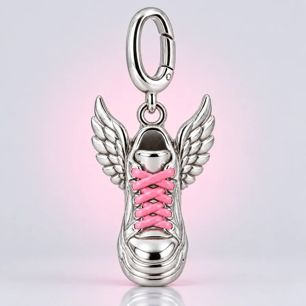 Winged Shoe Charm, front view