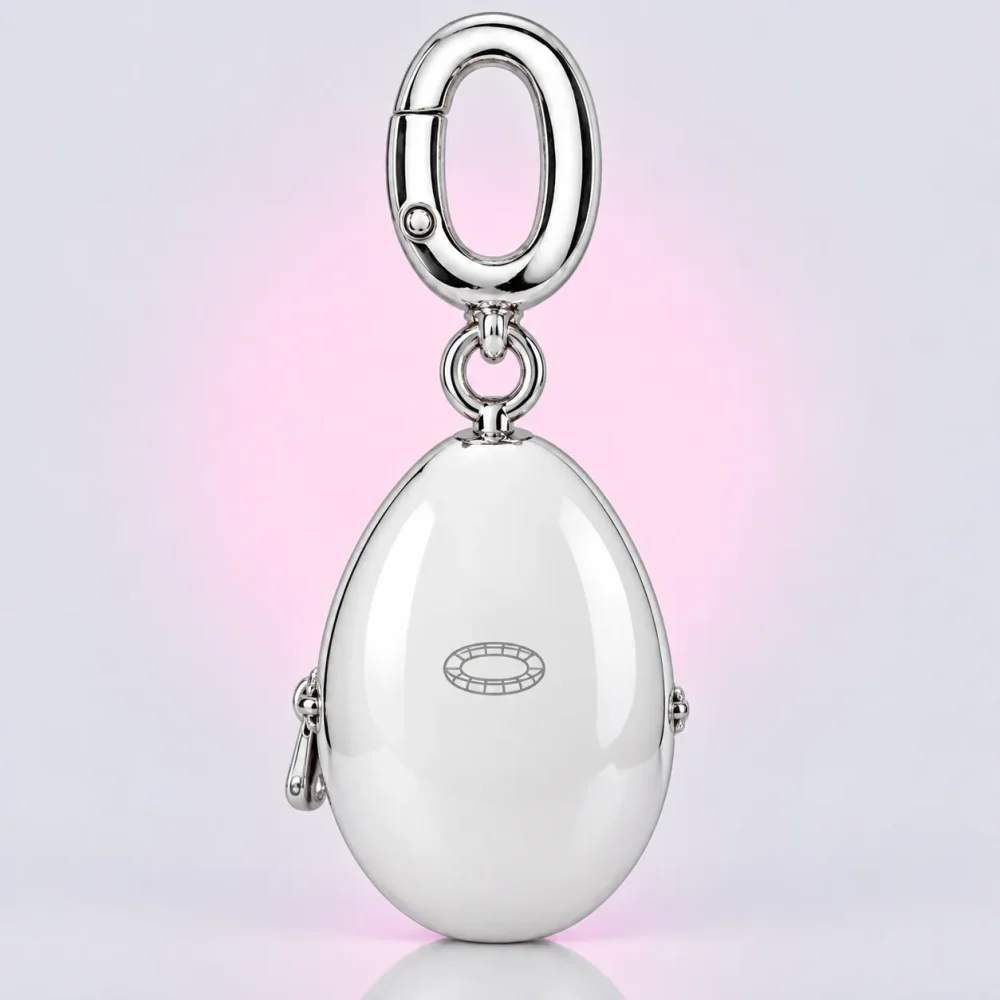Zipped Egg Charm, back view